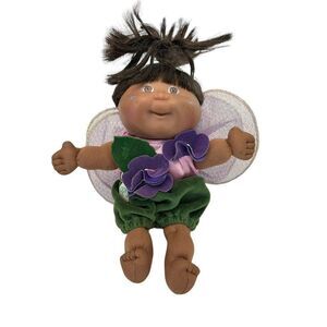 Cabbage Patch Black Fairy Doll 1995 Velvet Shorts Purple Violet Flowers Wings